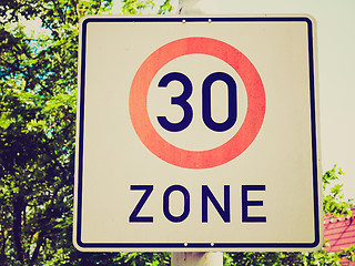 Image showing Retro look Speed limit sign