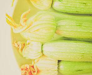 Image showing Retro look Courgettes zucchini