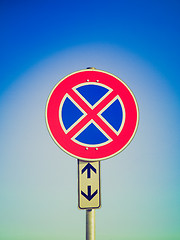 Image showing Retro look No parking sign