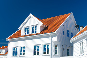 Image showing Traditional white wooden house in Norway