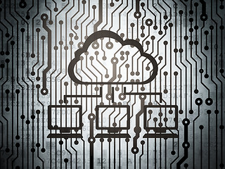 Image showing Cloud networking concept: circuit board with Cloud Network