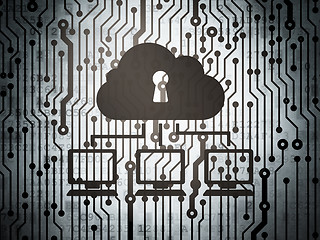 Image showing Cloud technology concept: circuit board with Cloud Network