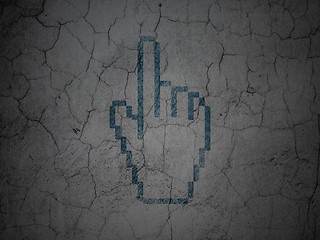 Image showing Social network concept: Mouse Cursor on grunge wall background