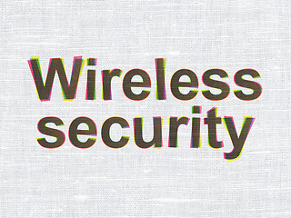 Image showing Protection concept: Wireless Security on fabric texture background