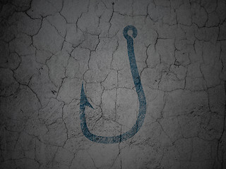 Image showing Privacy concept: Fishing Hook on grunge wall background