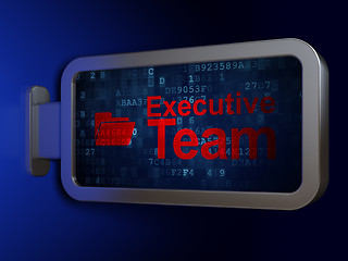Image showing Business concept: Executive Team and Folder on billboard background