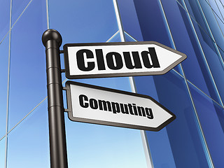 Image showing Cloud computing concept: sign Cloud Computing on Building background
