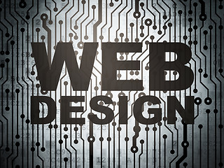Image showing Web development concept: circuit board with Web Design