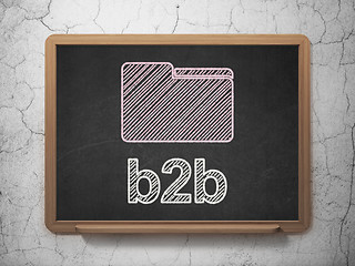 Image showing Business concept: Folder and B2b on chalkboard background