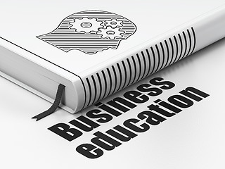Image showing Education concept: book Head With Gears, Business Education on white background