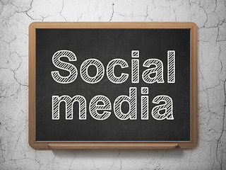 Image showing Social media concept: Social Media on chalkboard background