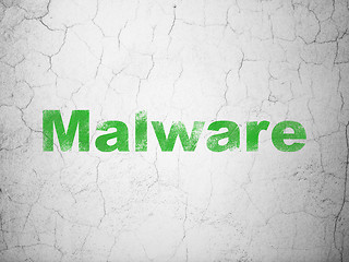 Image showing Protection concept: Malware on wall background