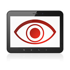 Image showing Safety concept: Eye on tablet pc computer