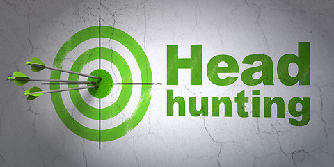 Image showing Business concept: target and Head Hunting on wall background