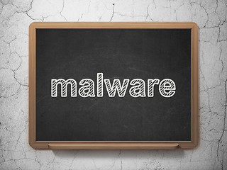 Image showing Privacy concept: Malware on chalkboard background
