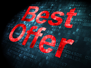 Image showing Finance concept: Best Offer on digital background