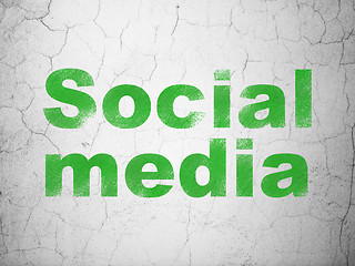 Image showing Social network concept: Social Media on wall background