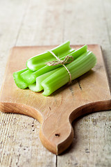 Image showing fresh green celery stems