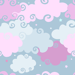 Image showing Pink Clouds seamless background.