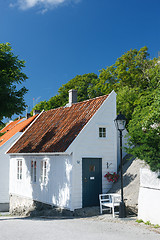 Image showing Traditional white wooden house in Norway