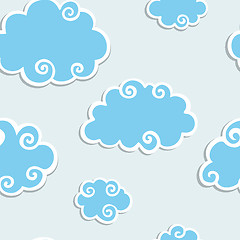 Image showing Blue Clouds with White Border. Seamless pattern