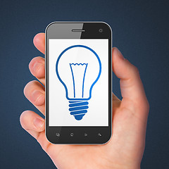 Image showing Business concept: Light Bulb on smartphone