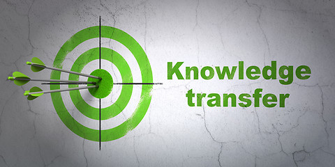 Image showing Education concept: target and Knowledge Transfer on wall background