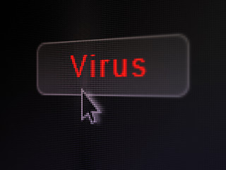 Image showing Security concept: Virus on digital button background