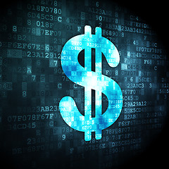 Image showing Currency concept: Dollar on digital background