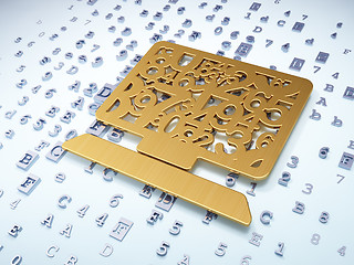 Image showing Education concept: Golden Computer Pc on digital background