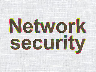 Image showing Security concept: Network Security on fabric texture background