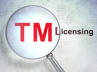 Image showing Law concept: Trademark and Licensing with optical glass