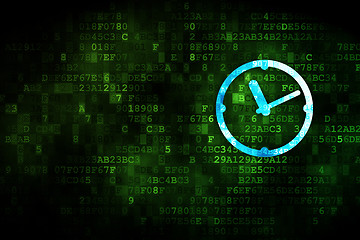 Image showing Time concept: Clock on digital background