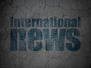 Image showing News concept: International News on grunge wall background