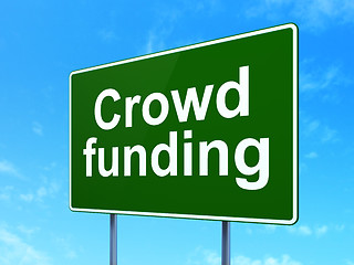 Image showing Finance concept: Crowd Funding on road sign background