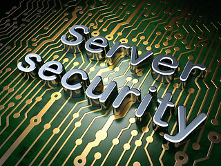 Image showing Protection concept: Server Security on circuit board background