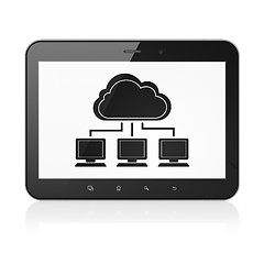 Image showing Cloud technology concept: Cloud Network on tablet pc computer