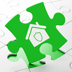 Image showing Business concept: Home on puzzle background