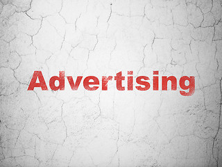 Image showing Advertising concept: Advertising on wall background