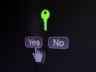 Image showing Security concept: Key on digital computer screen