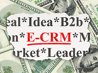 Image showing Business concept: E-CRM on Money background
