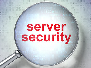 Image showing Protection concept: Server Security with optical glass