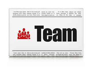 Image showing Business concept: newspaper with Team and Business Team