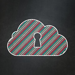 Image showing Cloud technology concept: Cloud With Keyhole on chalkboard background