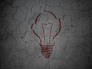 Image showing Business concept: Light Bulb on grunge wall background