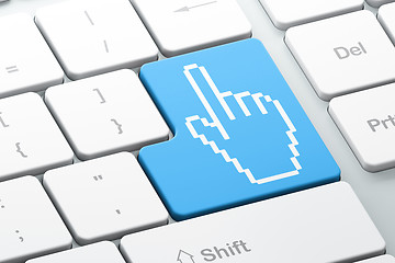 Image showing Web design concept: Mouse Cursor on computer keyboard background