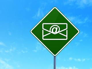 Image showing Finance concept: Email on road sign background