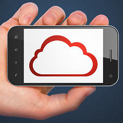 Image showing Cloud computing concept: Cloud on smartphone