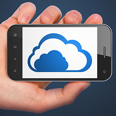 Image showing Cloud computing concept: Cloud on smartphone