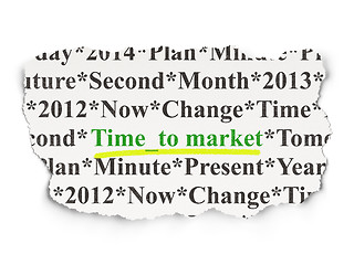 Image showing Timeline concept: Time to Market on Paper background